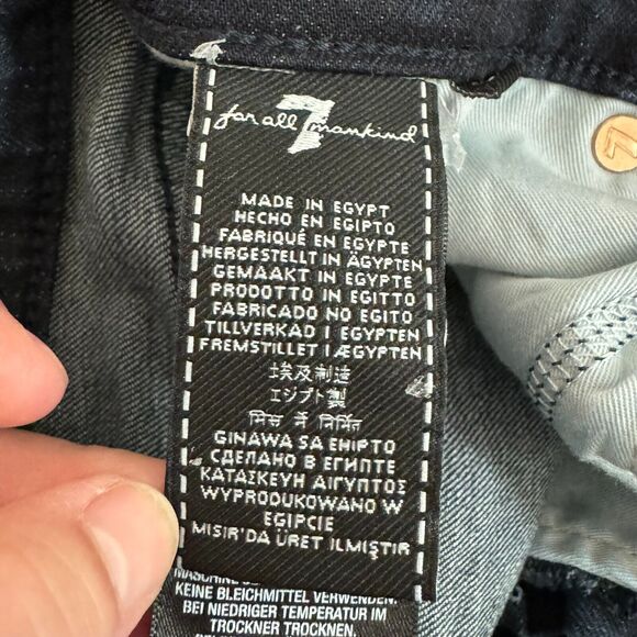 7 For All Mankind Austyn Crop Jean Women 29 Dark Wash Stretch Slim Leg Logo - Picture 7 of 11